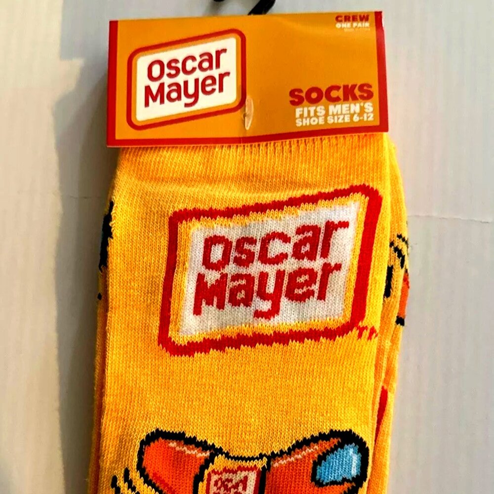 Men's Fashion Novelty Casual Fun OSCAR MAYER WEINER Crew SOCKS Size 6-12